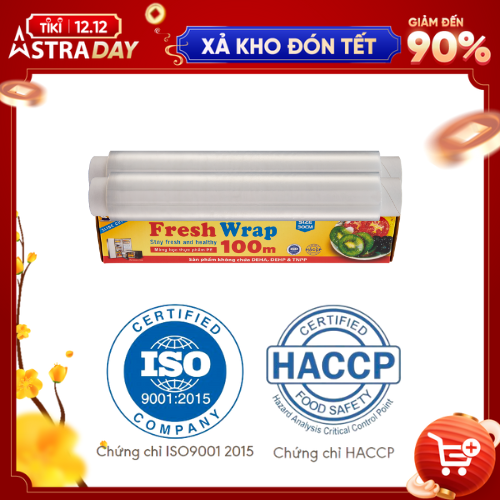 COMBO Màng bọc thực phẩm Hoàng Châu Plastic ( HCP ) 30CM X 100M và 2 lõi màng bọc thực phẩm 100m -Nhựa PE- Dùng được cho lò vi sóng -Không chất phụ gia tạo dẻo- Không chứa DEHA/DEHP - An toàn cho sức khỏe- Thân thiện với môi trường