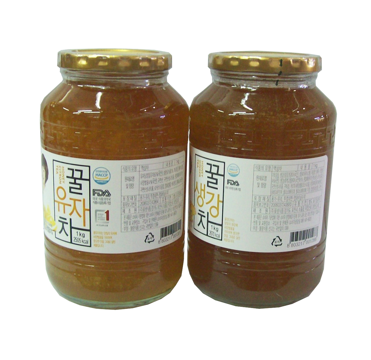 Combo 2 hũ trà thanh yên và trà gừng mật ong Kkoh Shaem Food nhập khẩu Hàn Quốc 1kg
