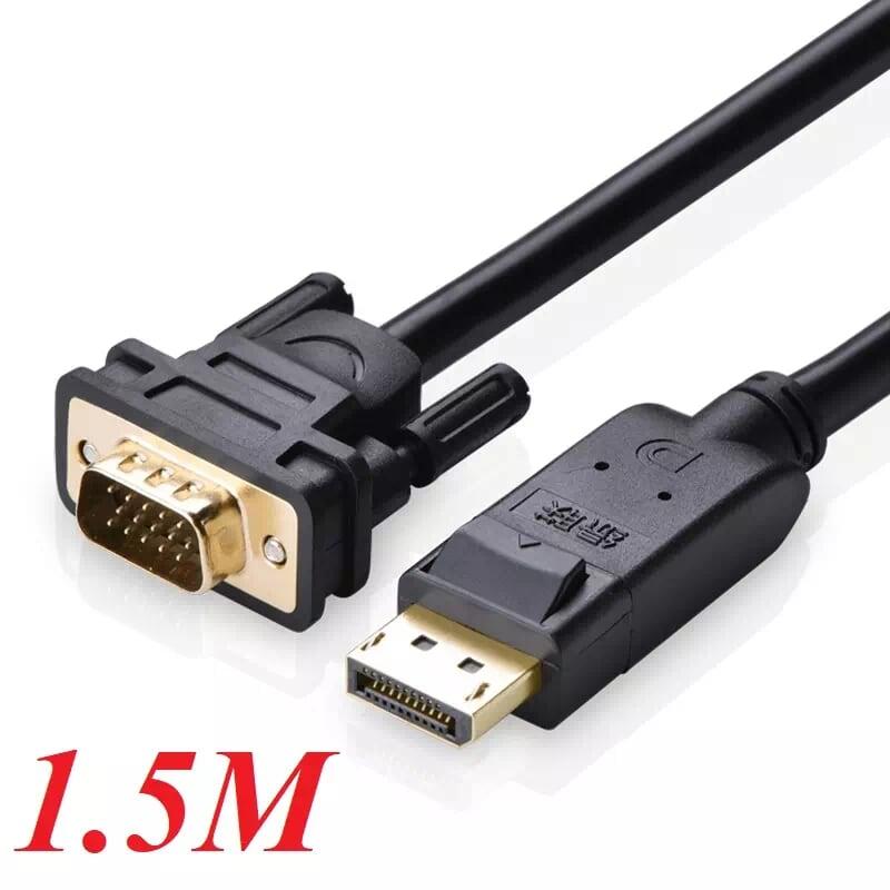 Ugreen UG10247DP105TK 1.5M màu Đen Cáp chuyển đổi DP sang VGA Hỗ trợ độ phân giải Full HD 1080P - HÀNG CHÍNH HÃNG