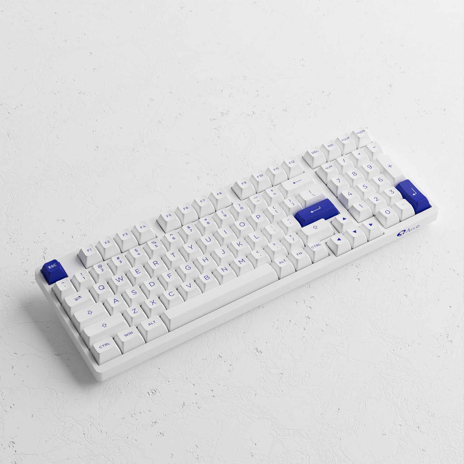 Bàn phím cơ AKKO 3098N Multi-modes Blue on White (Bluetooth 5.0 / Wireless 2.4Ghz / Hotswap / Foam tiêu âm / TTC switch) - Hàng chính hãng