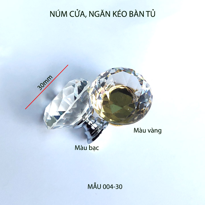 Núm cửa, ngăn kéo bàn tủ bằng thủy tinh và hợp kim kẽm