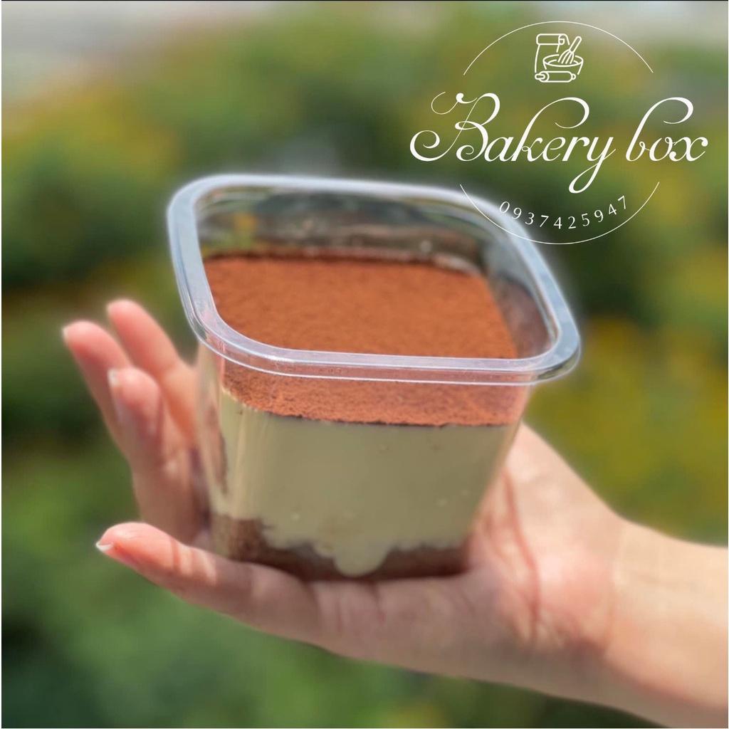 B10-08 | Set 50c Hộp Nhựa Vuông Đựng Bánh Lạnh - Bánh Mousse - Tiramisu - Rau Câu