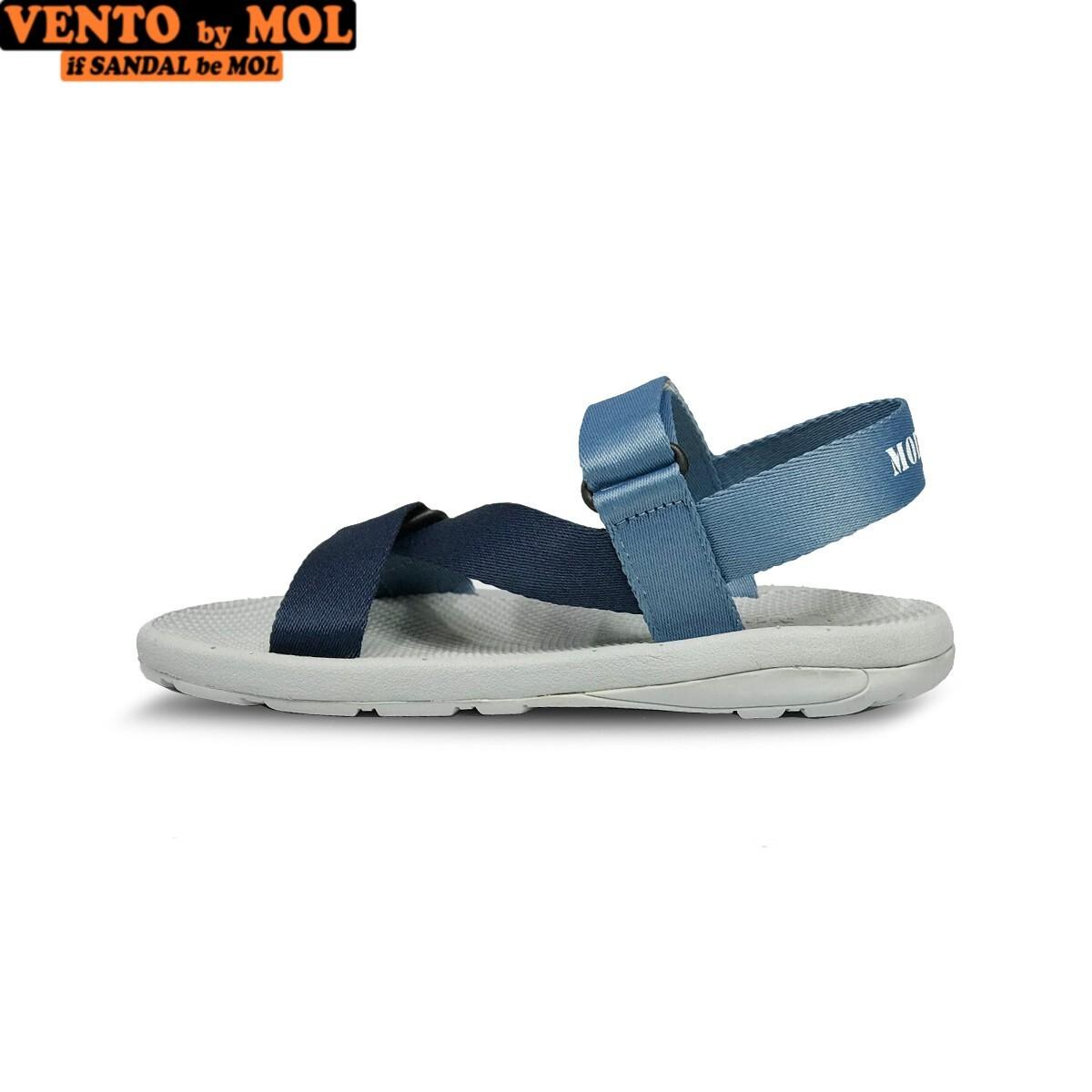 Giày sandal unisex nam nữ quai chéo vải dù đế mõng Slim có quai hậu cố định hiệu MOL mang đi học du lịch MS1166G