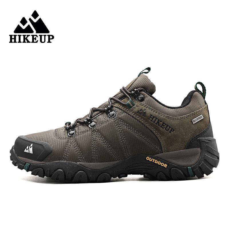 Hikeup Chống Trơn Trượt Nam Đi Bộ Đường Dài Giày Thoáng Khí Ngoài Trời Chống Bắn Chống Nước Leo Núi Nam Giày Sneaker Du Lịch Núi Giày Color: Black Shoe Size: 45