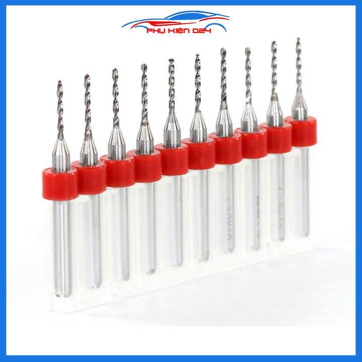 Hộp 10 mũi khoan CNC cao cấp độ chính xác cao đường kính mũi 1.2mm