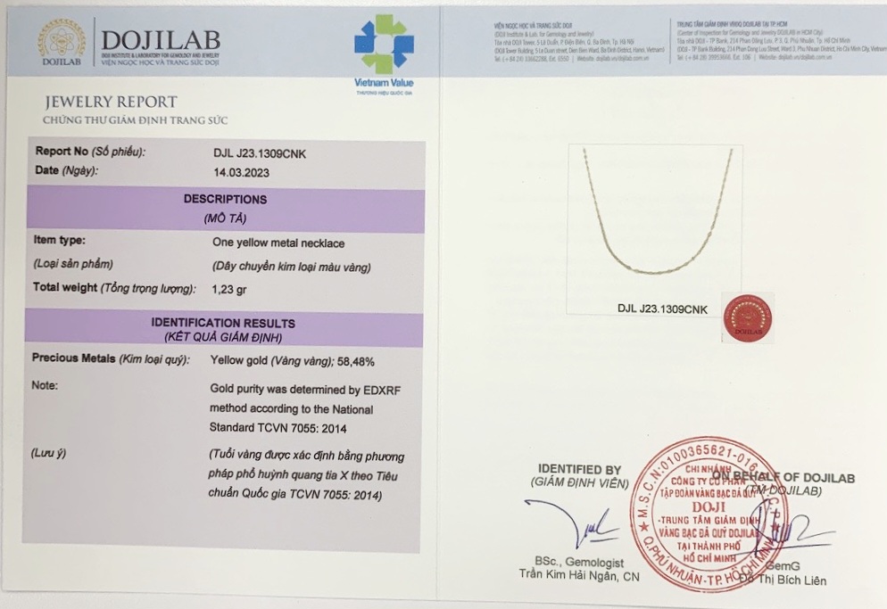 Dây Chuyền Vàng 14KY chuỗi Penny - MOON Jewelry