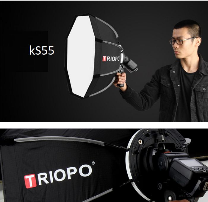 SOFTBOX BÁT GIÁC TRIOPO KS55 CHO ĐÈN FLASH SPEEDLITE HÀNG CHÍNH HÃNG