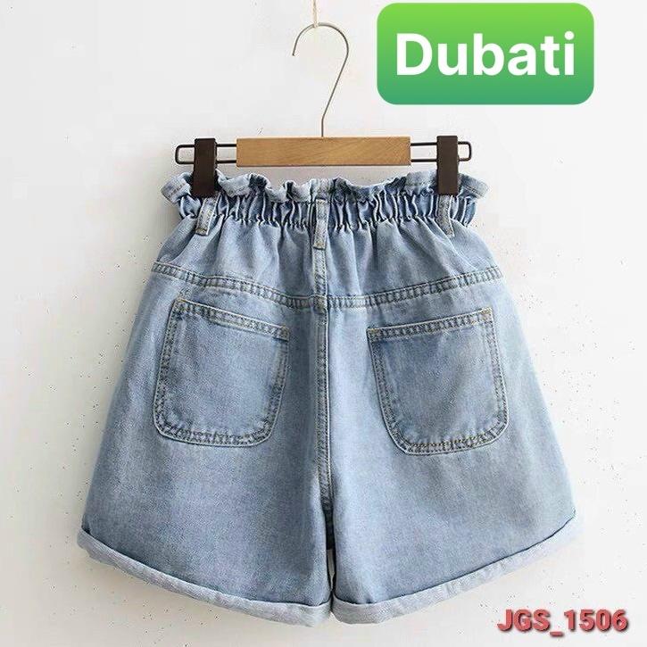QUẦN SHORT SỌT JEAN LỬNG KIỂU NGỐ NỮ CHẤT BÒ XANH LƯNG THUN CẠP CHUN 2 CÚC LƯNG CAO NÂNG MÔNG CAO CẤP DB-1506 - DFASHION