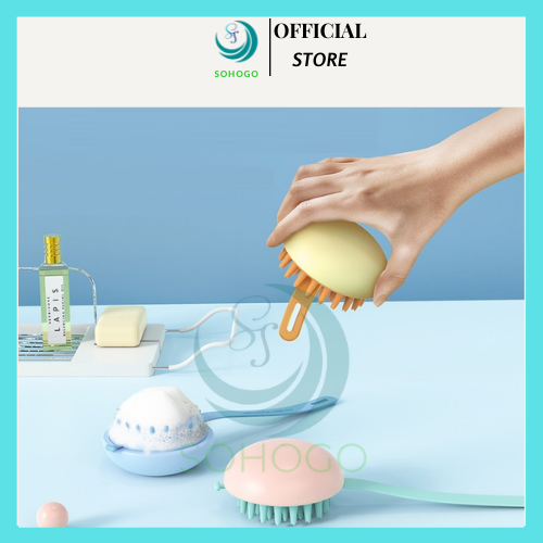 - Lược gội đầu massage, giảm rụng tóc, bàn chải massage da đầu, bàn chải tắm toàn thân chất liệu silicon cao cấp, chọn màu theo ý