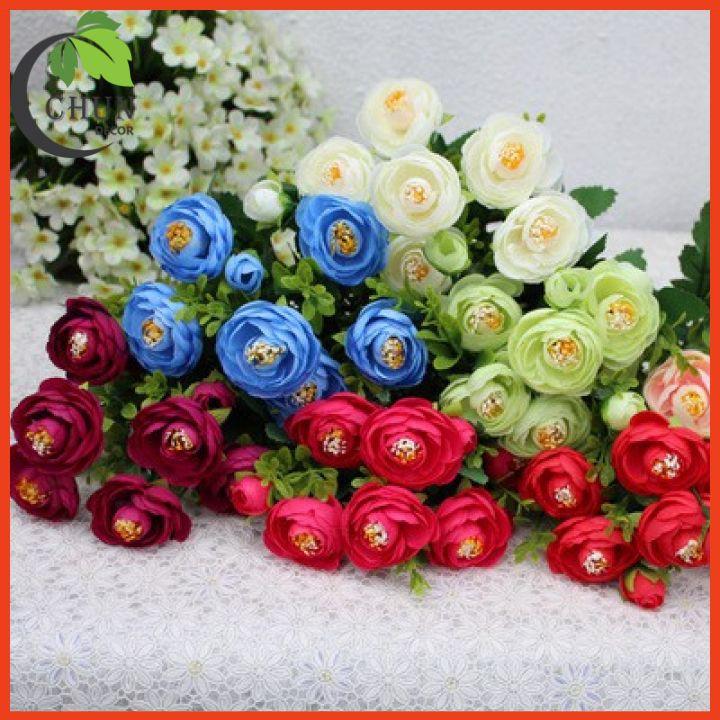 Hoa giả - Giỏ xe đạp hoa hồng Hungary nhiều màu cao 22cm để bàn,kệ tủ trang trí nhà cửa