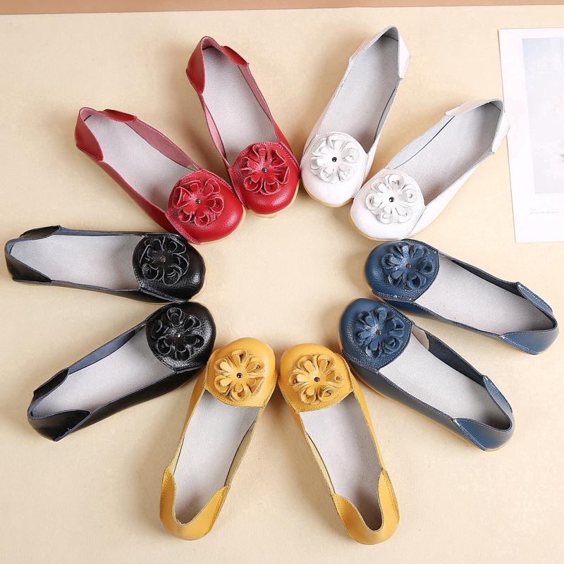 2020 Fashion women outdoor soft leather flat shoes casual sneakers