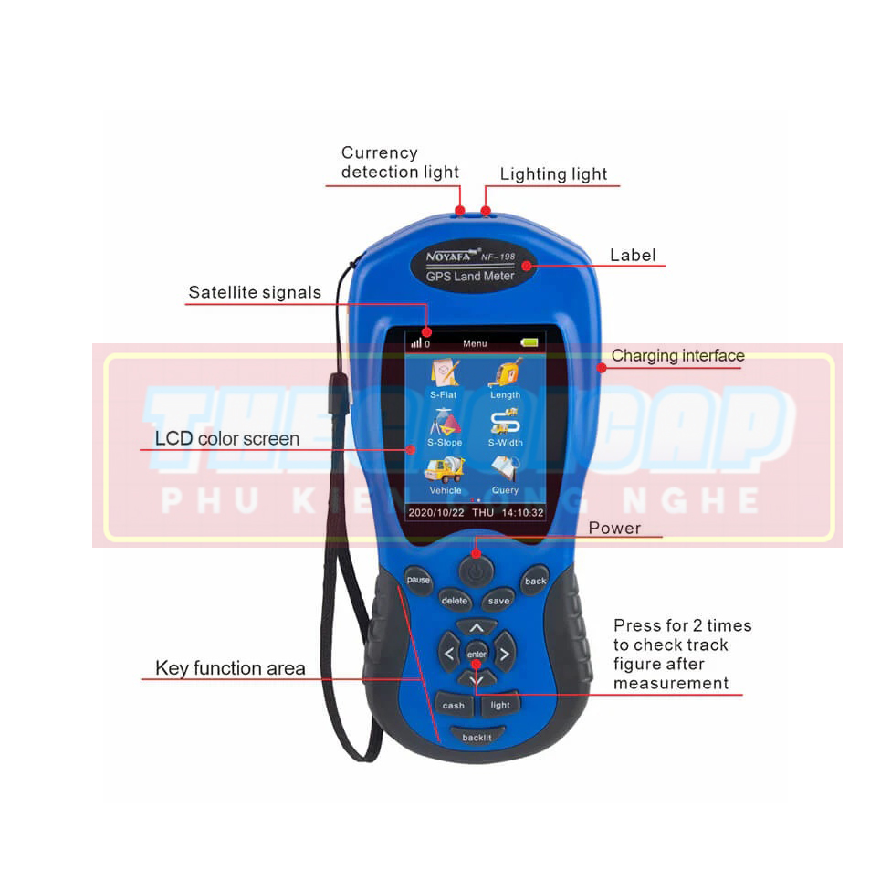 ROGTZ Thiết Bị Đo Áp Suất Vệ Tinh Cầm Tay Có Màn Hình LCD Kỹ Thuật Số NOYAFA NF-198 - Hàng Nhập Khẩu
