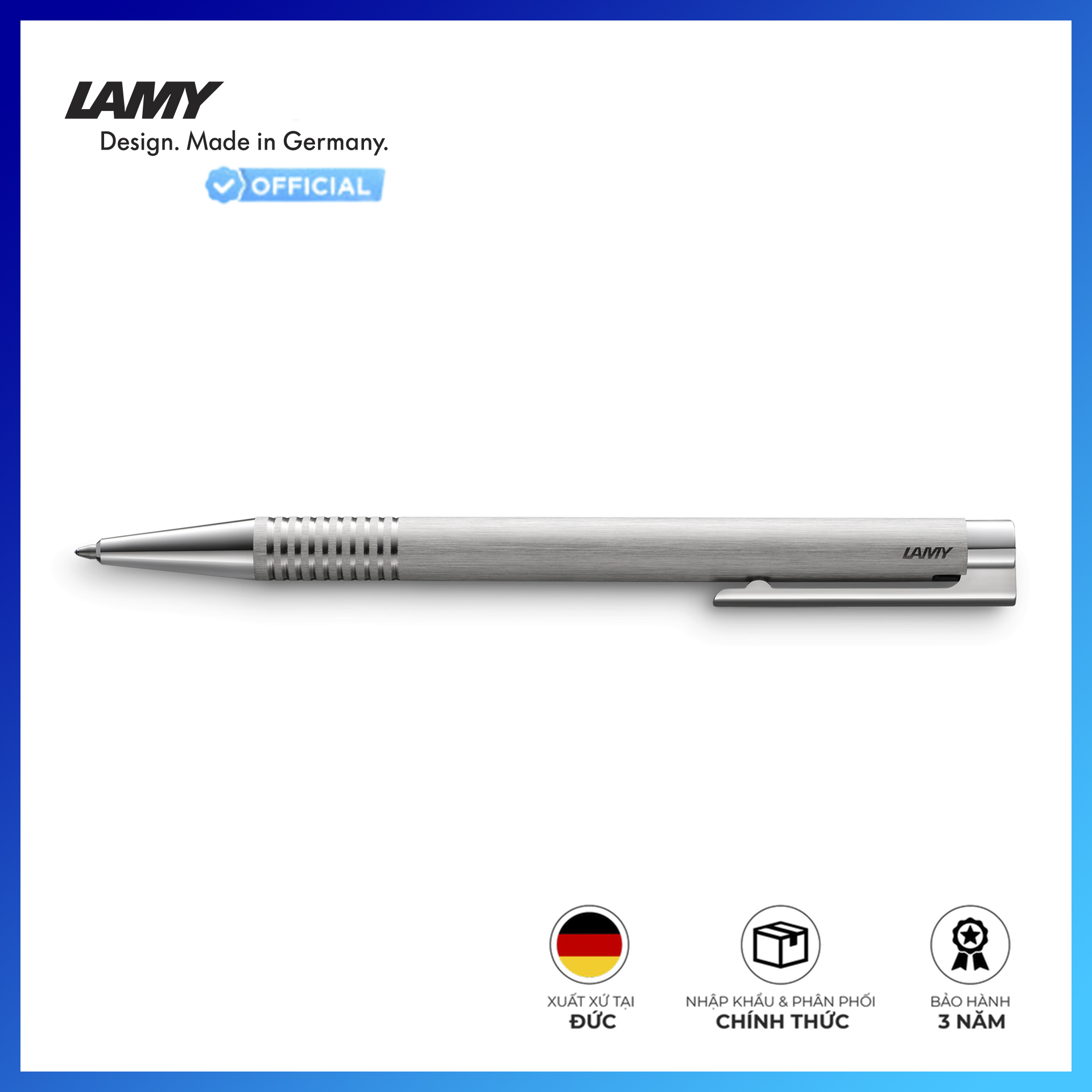 Bút Bi Lamy Logo Brushed Steel 206 - Mực Xanh - 4026752