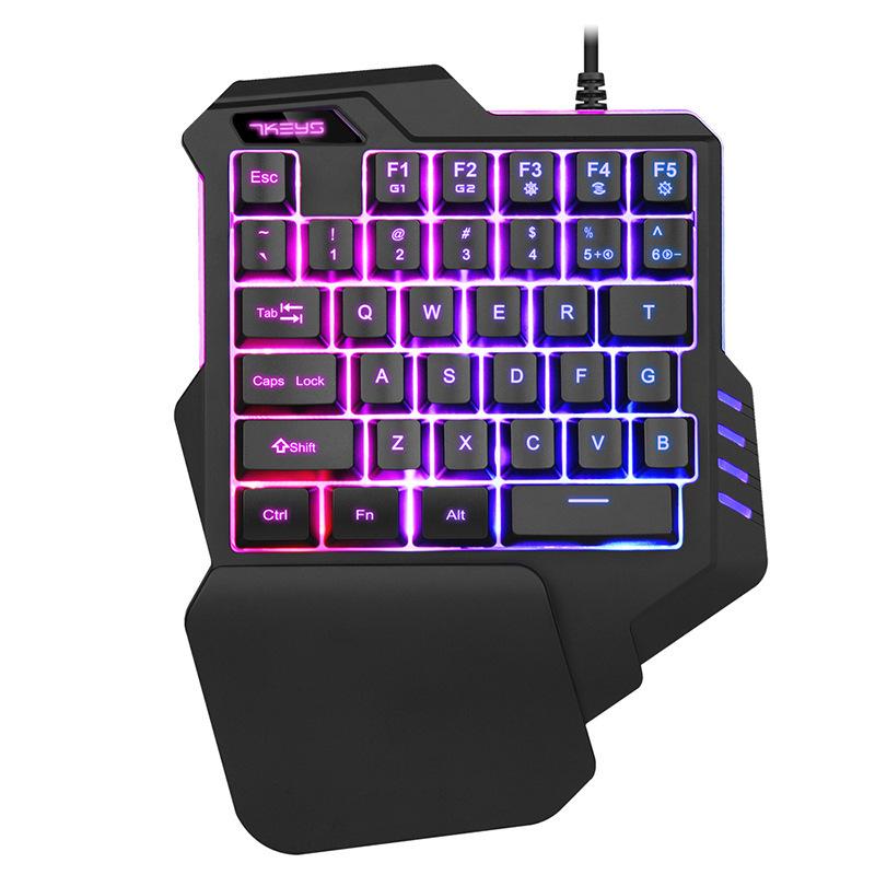 Một Mặt Có Thể Lập Trình RGB Backlit Keybard 35 Phím Di Động Cơ Mini Đèn Bàn Phím Bàn Phím Cho Máy Tính Bảng Máy Tính Để Bàn