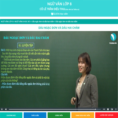Khóa học NGỮ VĂN LỚP 8 cô Diệu Thu - 09 tháng