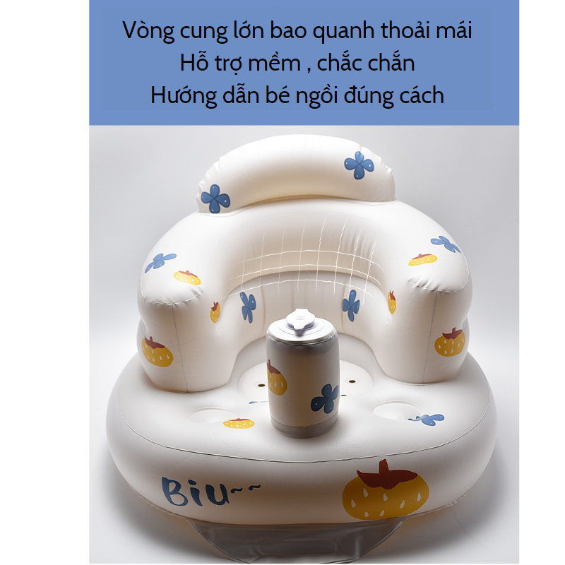 Ghế Hơi Tập Ngồi Cho Bé Bơm Hơi Tự Động Chống Ngã Cao Cấp - Ghế Ngồi Ăn Dặm Gấp Gọn - Ghế Phao Cho Trẻ Học Ngồi ,Tắm , Dã Ngoại , Ngồi Ăn Giúp Rèn Luyện Khả Năng Tự Lập Của Bé