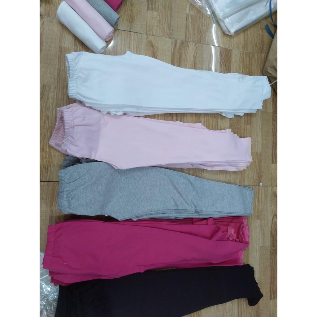 (VẢI XUẤT DƯ) QUẦN LEGGING DÀI / QUẦN DÀI TRƠN THUN COTTON 4 CHIỀU CHO BÉ GÁI 9-20KG