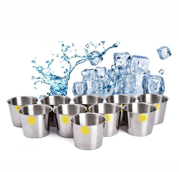 Combo 10 Ly Làm Nước Đá Inox Size 9-10 cm Bền Đẹp