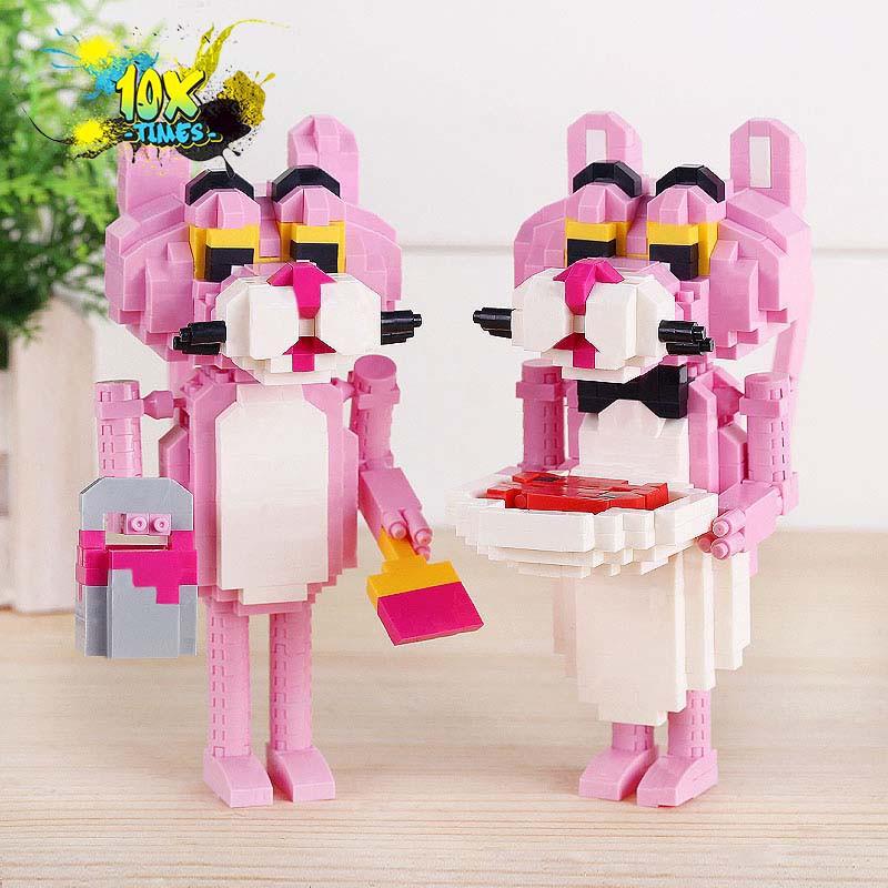 Đồ chơi Lego 3D báo hồng dễ thương có khớp tay mô hình lắp ráp pink panther quà tặng sinh nhật, quà tặng bạn trai bạn gái