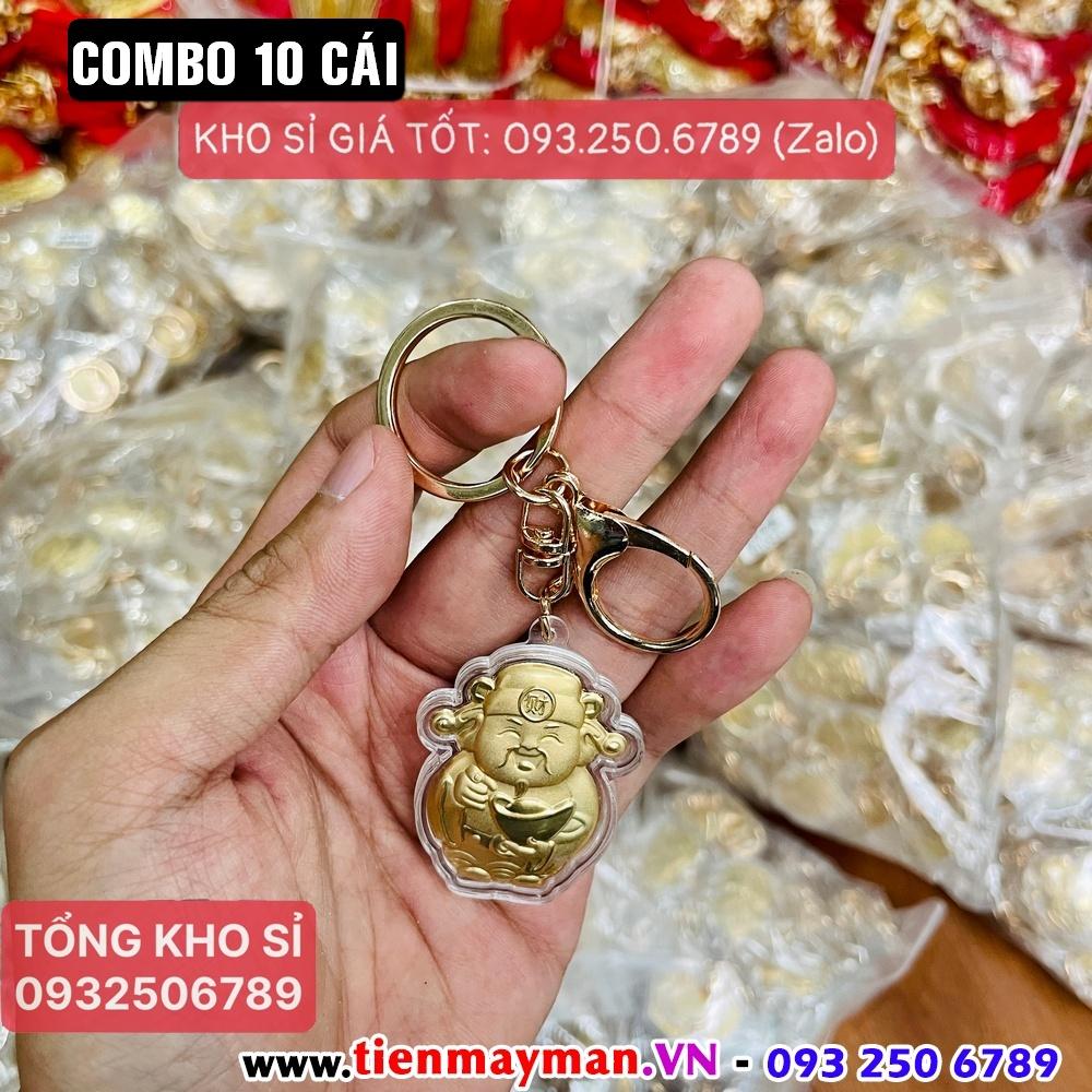 Sét 10 Móc Khóa Ông Thần Tài Vàng Khai Lộc May Mắn, Tiền lì xì tết 2023 , NELI