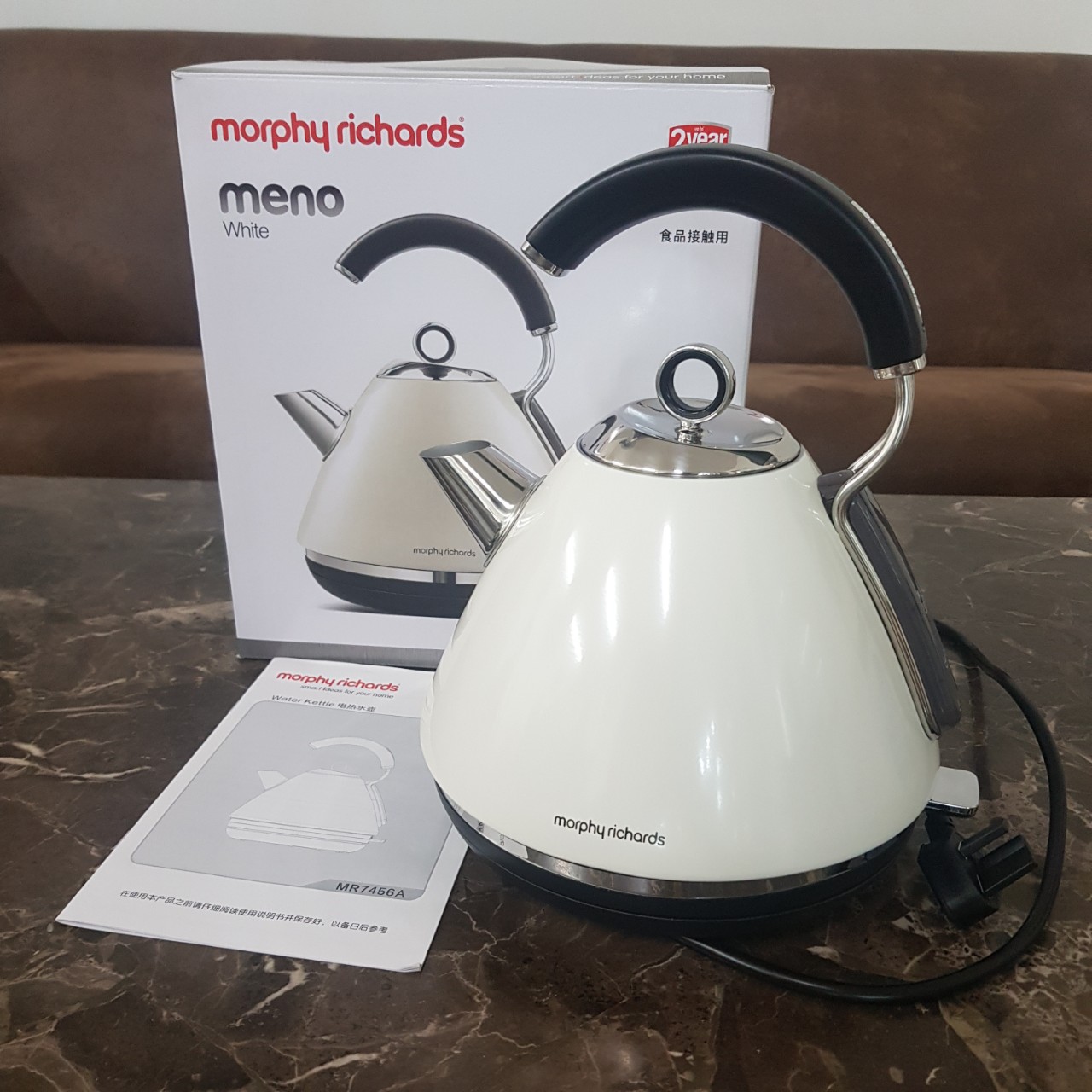 Ấm đun nước siêu tốc cao cấp Morphy Richards MR7456A, dung tích 1,5 lít, công suất 1850W - Hàng chính hãng, bảo hành 24 tháng