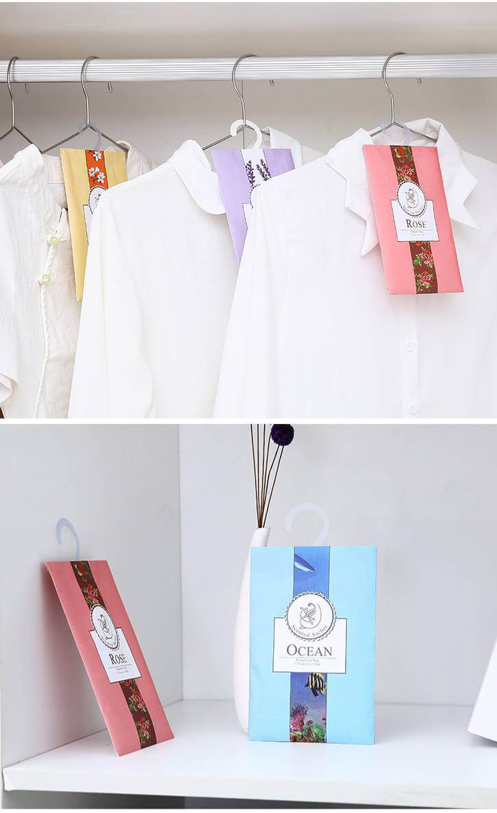 SET 6 Túi Thơm Treo Tủ Quần Áo 6 Mùi Hương Thơm Phòng Tự Nhiên Có Móc Treo Tiện Lợi