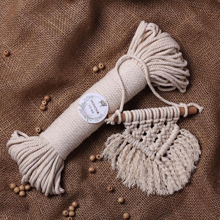 Dây macrame 2kg loại 5mm dạng xoắn màu ngà