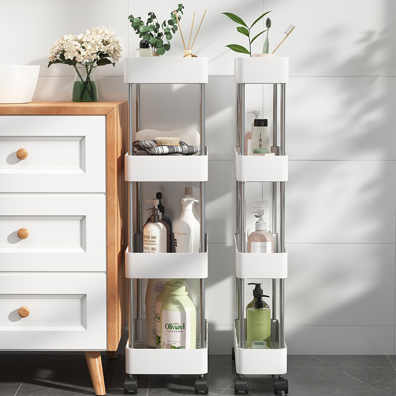 Kệ đẩy đựng đồ đa năng 4 tầng có bánh xe xoay 360 độ dành cho nhà tắm, nhà bếp, xe đẩy chuyên dụng spa G400-Keday-4T