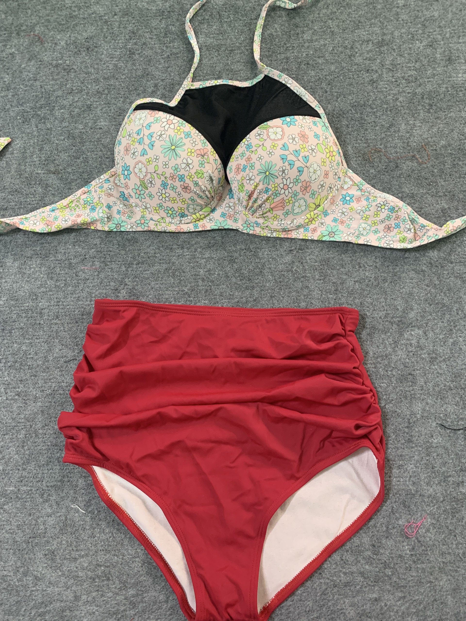 ( Mua 1 Tặng 1 ) Set bơi 2 mảnh chéo dây gọng đẩy ngực hack dáng dịu dàng + Set bikini 2 mảnh gọng cup yếm phối lưới
