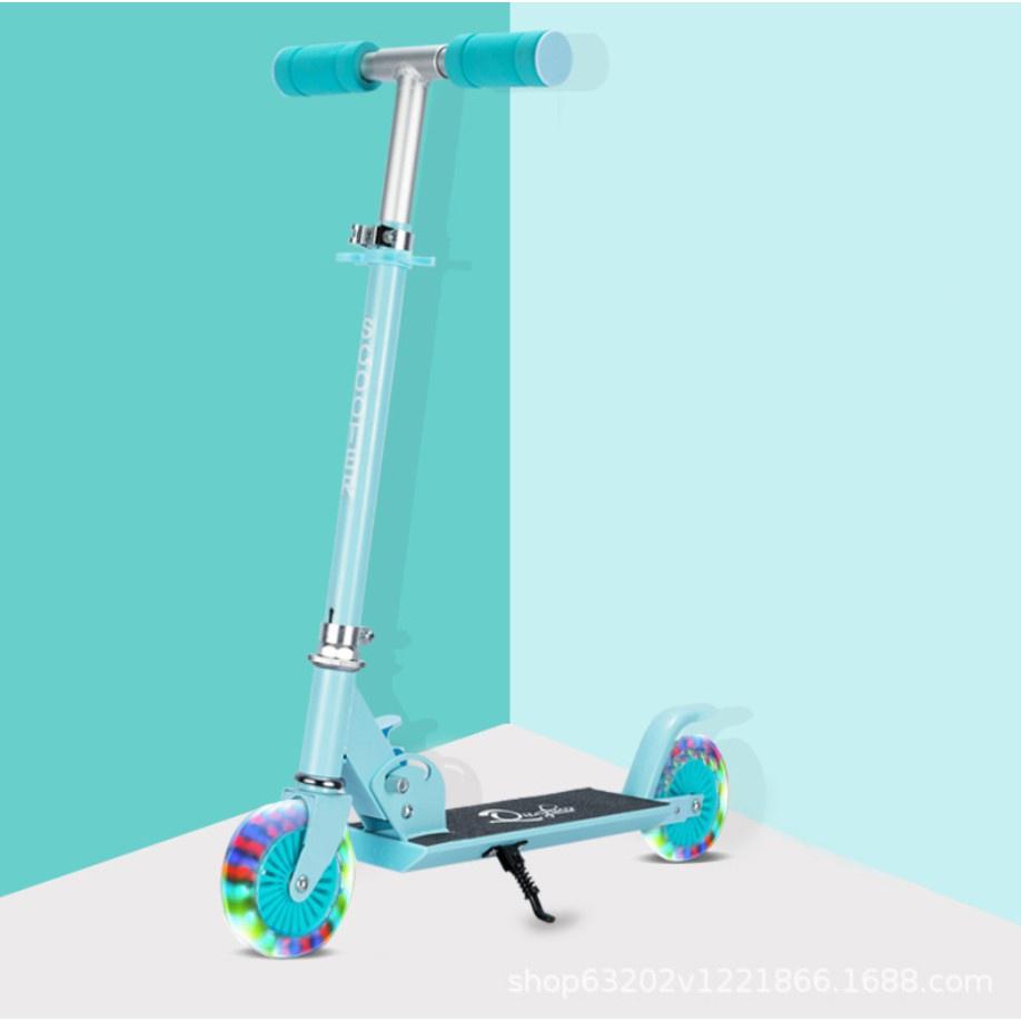 Xe scooter trẻ em cao cấp có đèn led và chân trống tiện lợi chịu tải đến 50kg cho bé 3-10 tuổi quà tặng sinh nhật