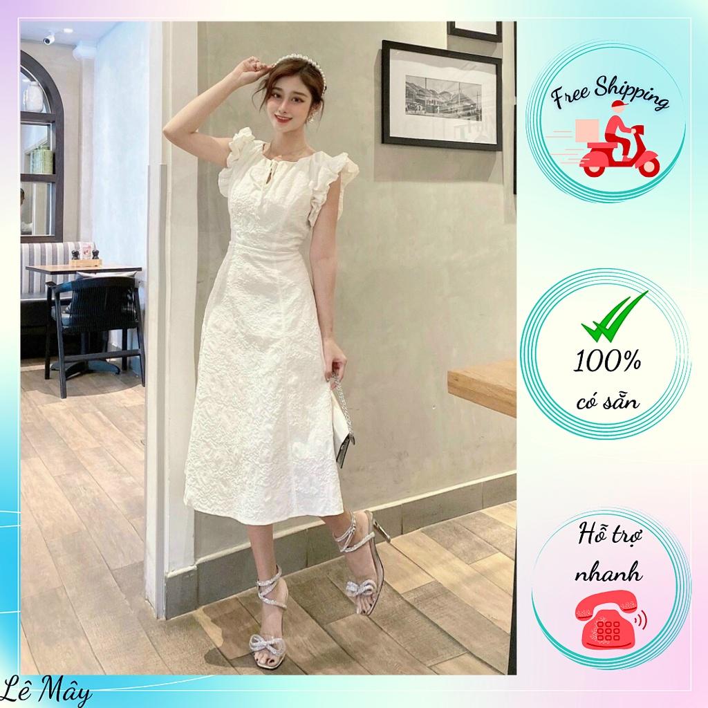 Đầm Gấm Tay dập li phồng