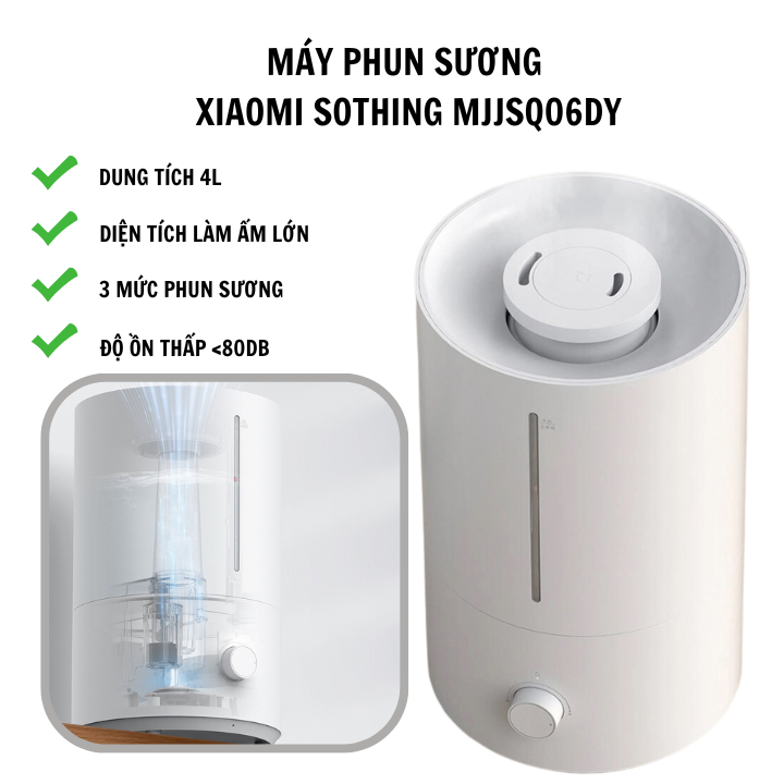 Máy phun sương Xiaomi Sothing MJJSQ06DY tạo Ion âm khử khuẩn dung tích 4l- Hàng chính hãng