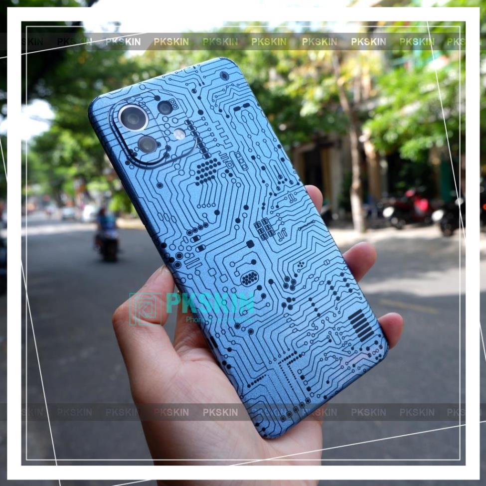 Miếng dán skin vân điện dành cho mi 11/11 pro , mi 12, mi 10, mi 10s, mi 10T pro, mi 11 lite ,11T ,11 ultra