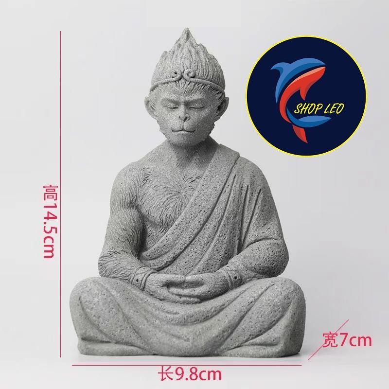 Tượng ngộ không tu luyện - tượng khỉ hầu vương - Trang trí bể cá-tiểu cảnh - Phụ kiện trang trí ôtô -Shopleo
