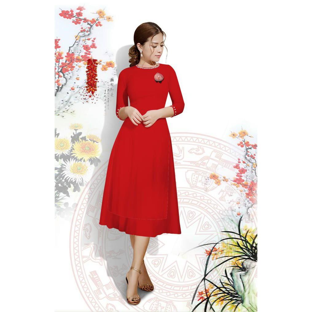 Áo dài cách tân vải nhung