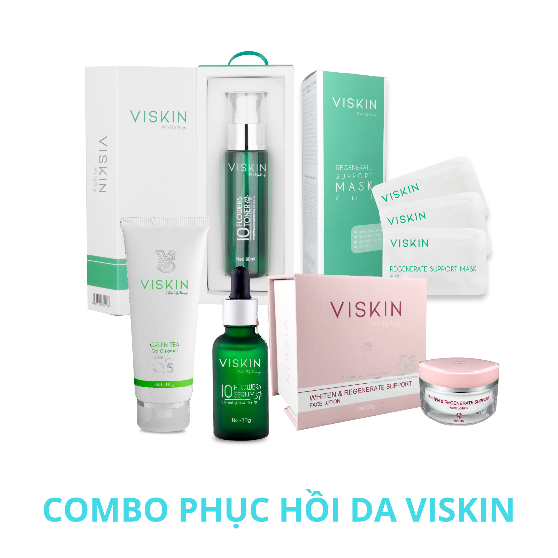 BỘ SẢN PHẨM PHỤC HỒI DA HƯ TỔN - DA NHIỄM CORTICOID (VISKIN)