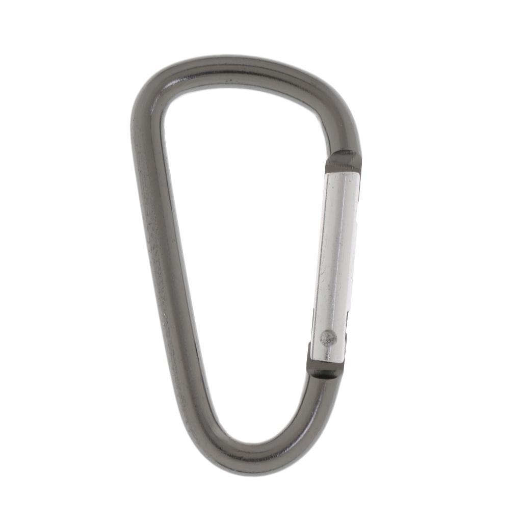 10x Aluminum D-ring Locking Carabiner Keychain Spring Clip Lock Carabiner Hook Outdoor Camping Equipmengt For Outdoor ,Camping, Fishing, Hiking, Traveling