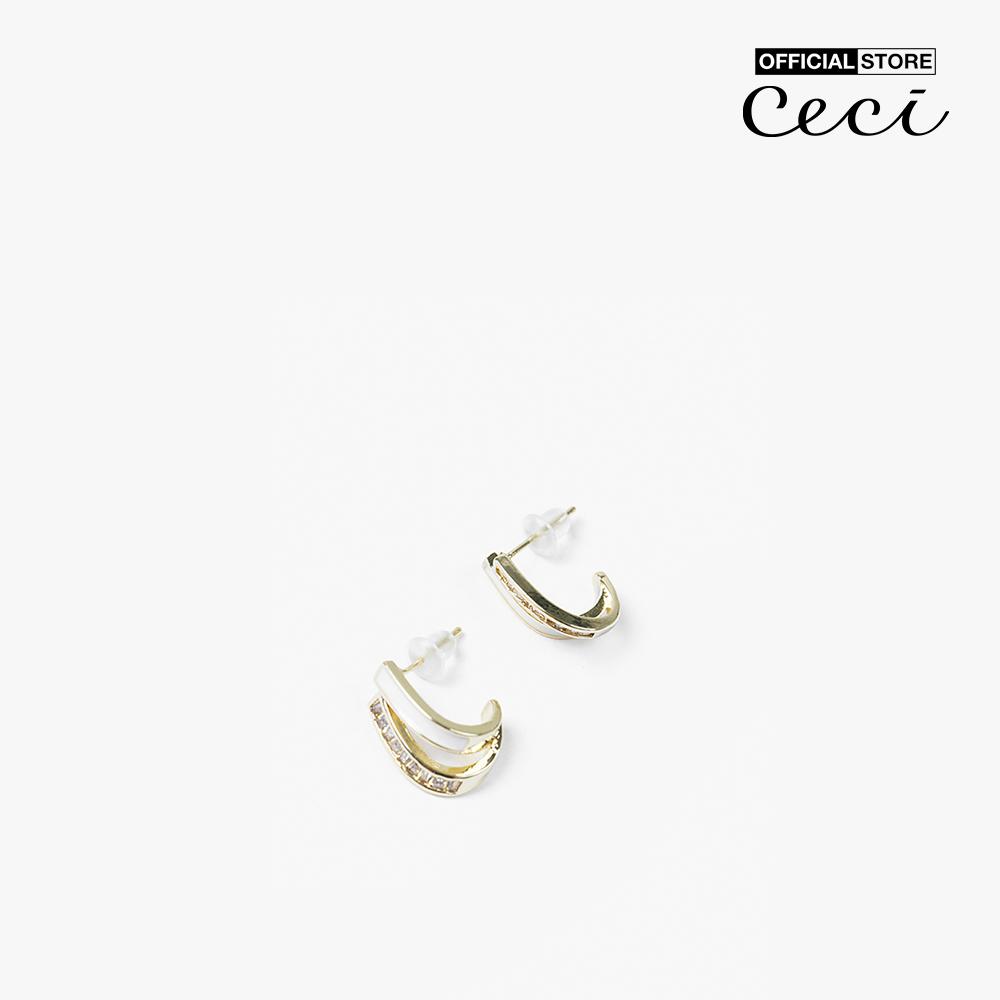 CECI - Khuyên tai nữ xỏ lỗ thiết kế đính đá sang trọng CC1-01000063