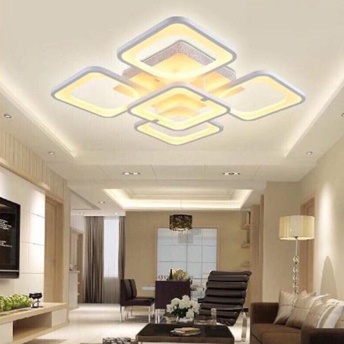 Đèn trần LED - đèn ốp trần - đèn trần tô điểm 5 cánh vuông hiện đại