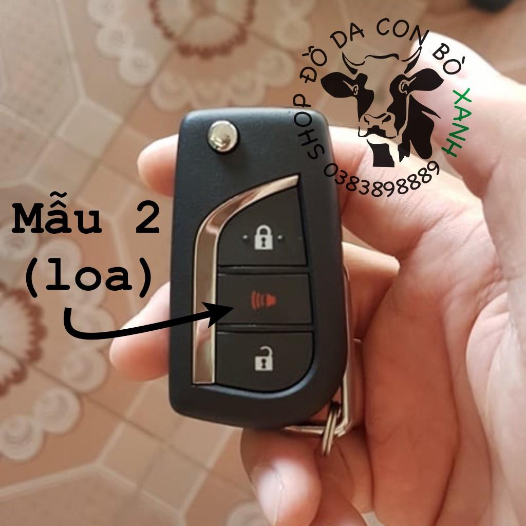 Bao da dành cho chìa khóa Toyota Innova, Fortuner, Altis, Hilux chìa khóa cơ handmade da thật 006