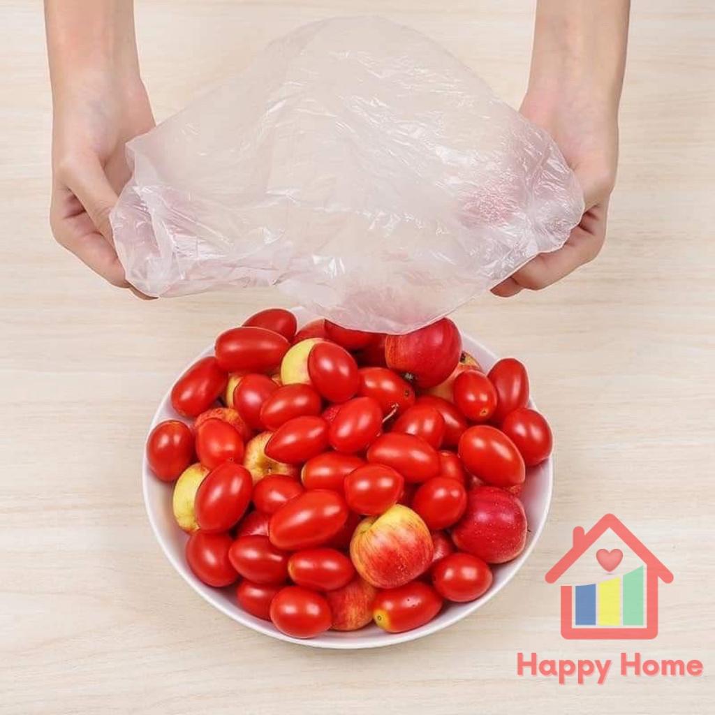 Màng bọc thực phẩm có chun co giãn tái sử dụng kèm túi gấu dễ thương gói 100 chiếc Happy Home