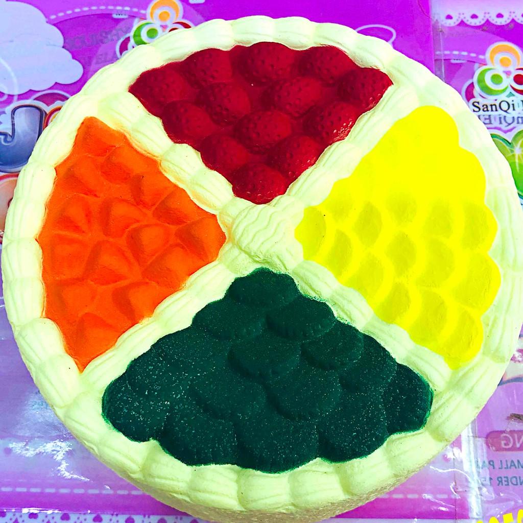Đồ chơi Squishy bánh kem tròn ngũ sắc 5 màu chậm tăng siêu đẹp