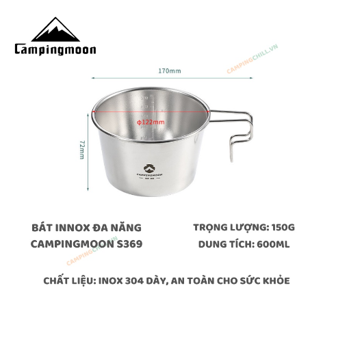 Bát/ Tô cắm trại sâu lòng Sierra Campingmoon S369