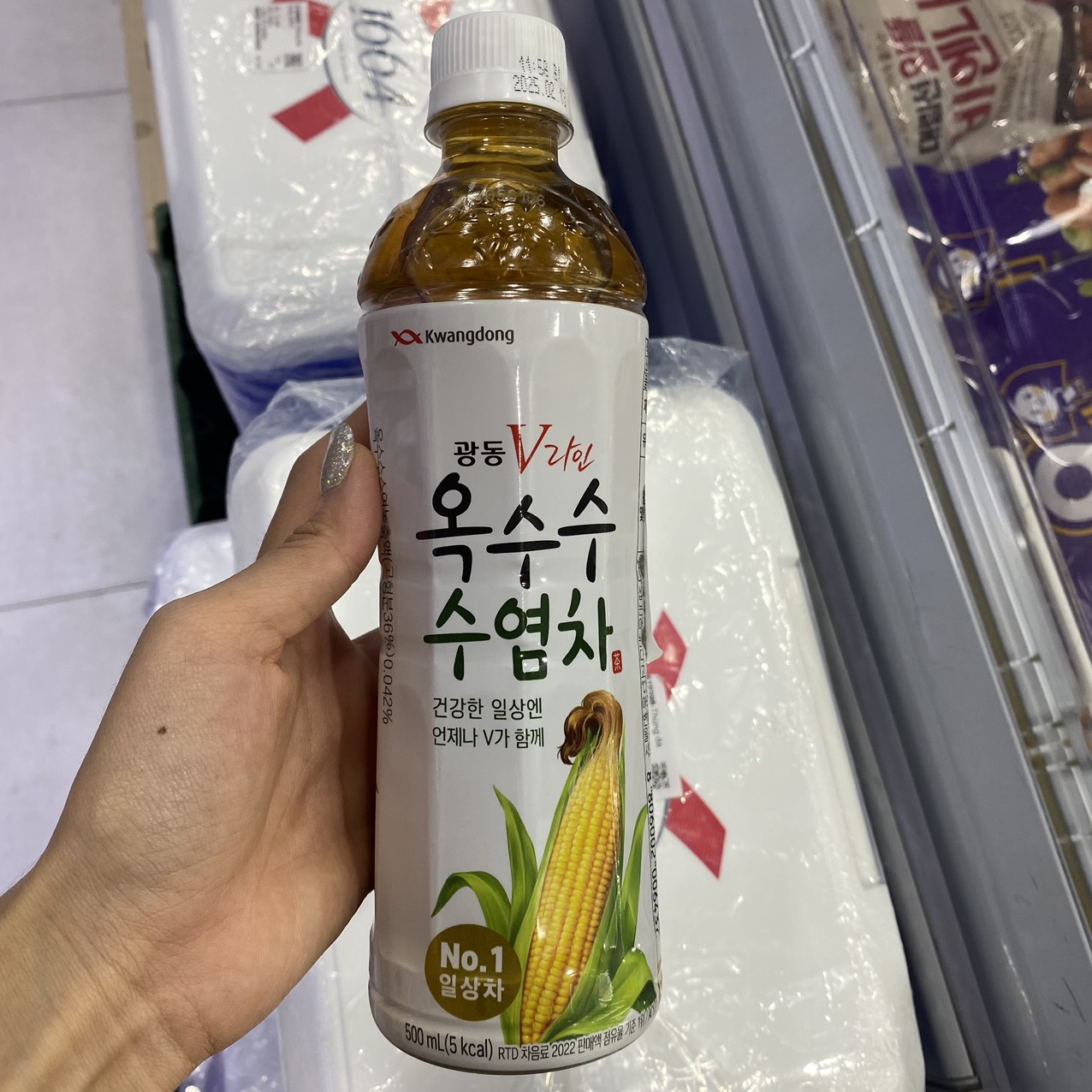 Nước Trà Râu Ngô Kwangdong Hàn Quốc Chai 500ML / 광동제약) 옥수수수염차 500ML