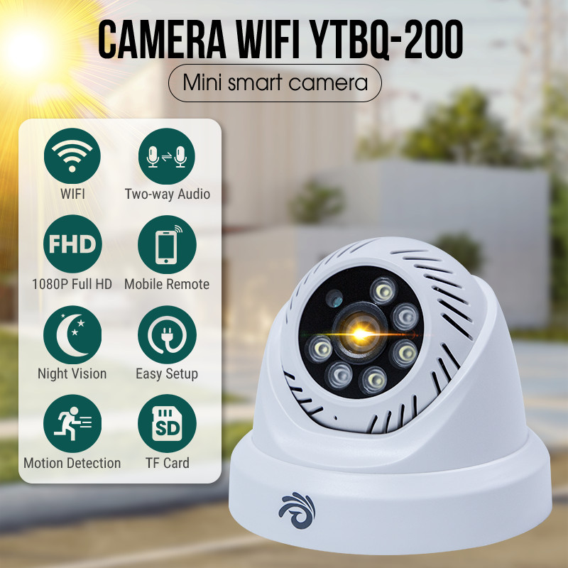 Camera Wifi Ip Ốp Trần Cố Định, Độ Phân Giải 2.0Mpx, Tích Hợp Đèn Hồng Ngoại, Ban Đêm Có Màu, Kèm Thẻ 16Gb - Chính Hãng