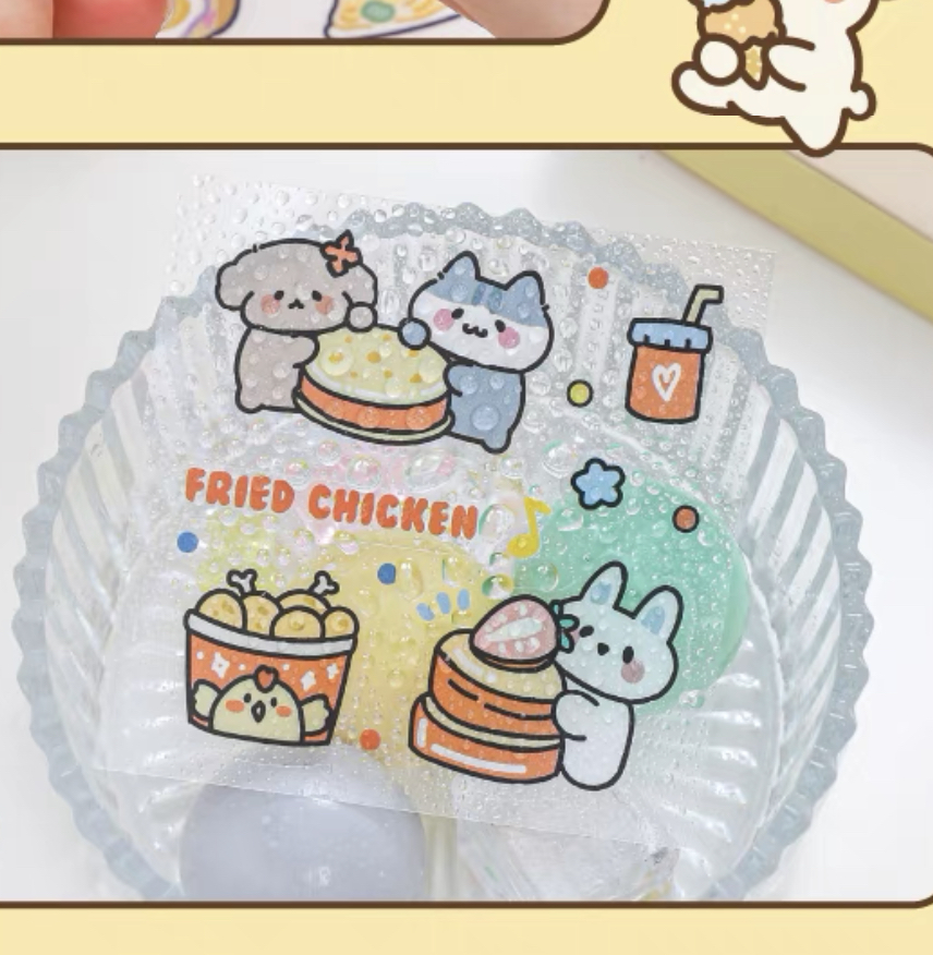 Sticker Bộ 200 Miếng Dán Trang Trí Food Party (PVC)