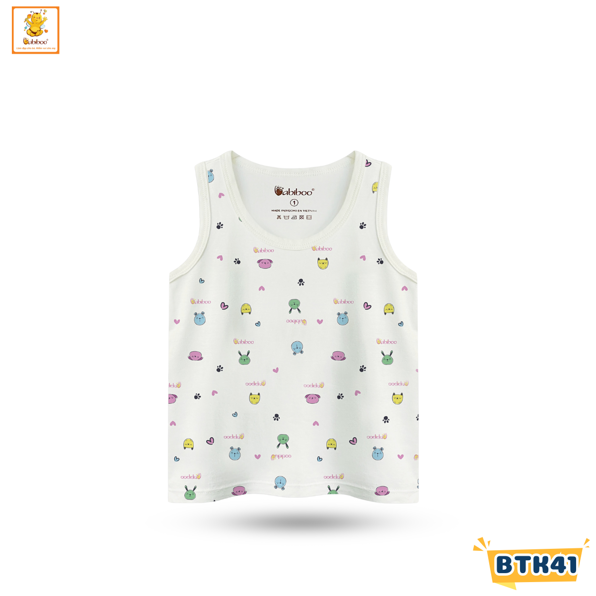 Áo ba lỗ bé trai Babiboo áo ba lỗ sơ sinh cho bé trai, bé gái chất Viscose mềm mịn mát - BTK41