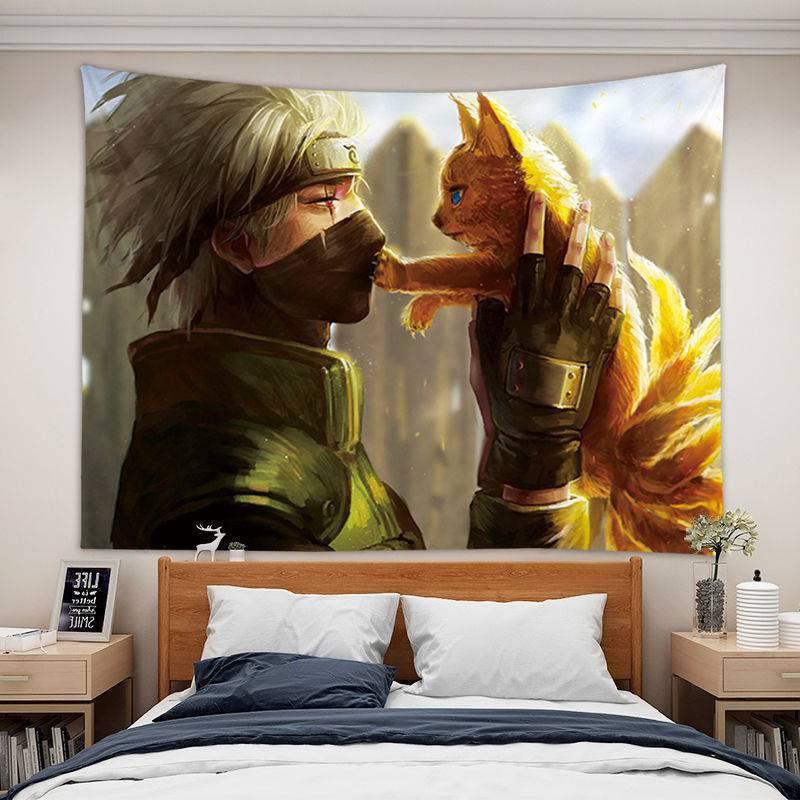 Tranh vải treo tường trang trí phòng, thảm decor hình naruto