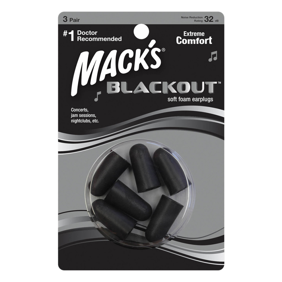 Hộp 3 Nút Bịt Tai Đặc Biệt Blackout® Soft Foam Mack's #983