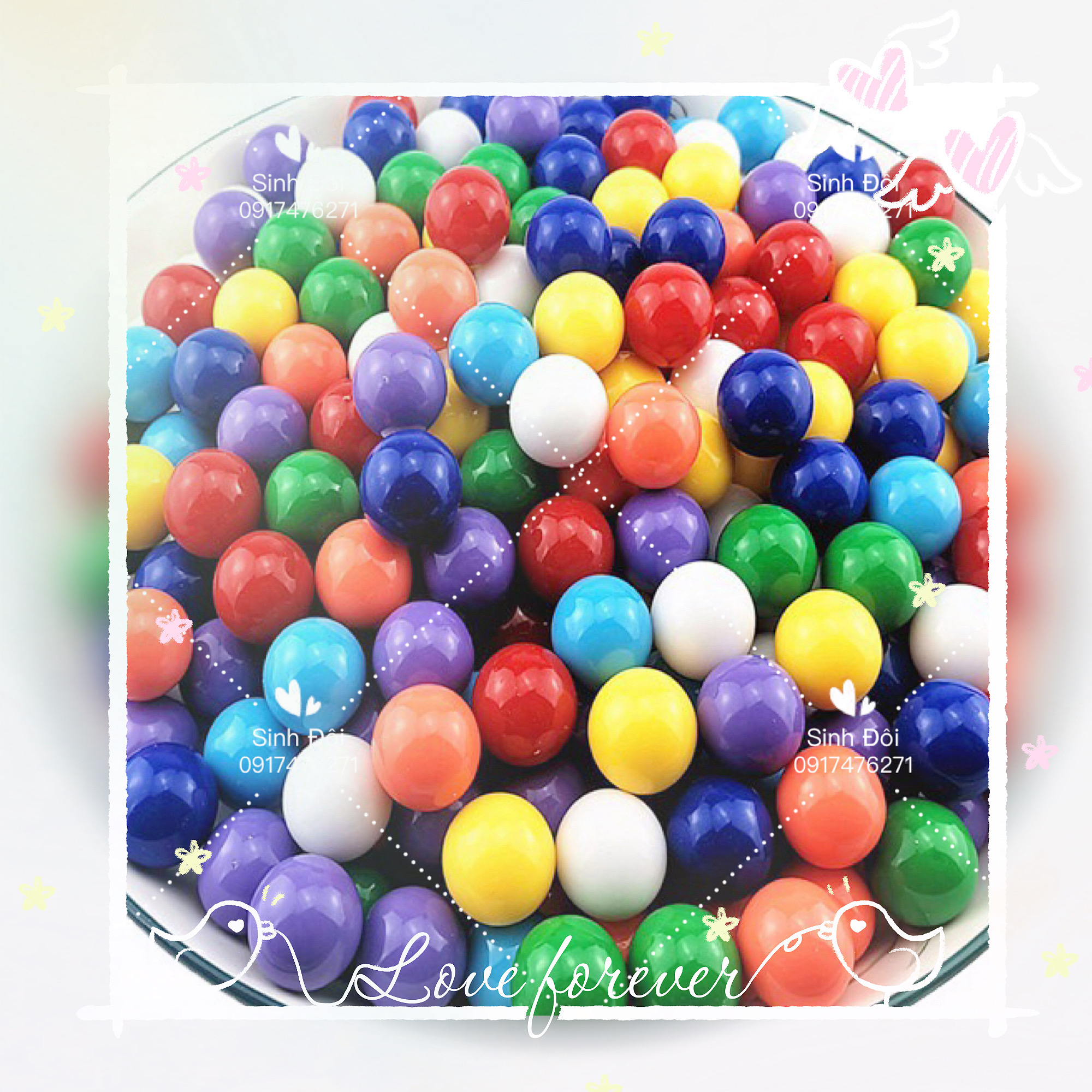 10 viên bi nhựa 25mm - phụ kiện các bộ trò chơi